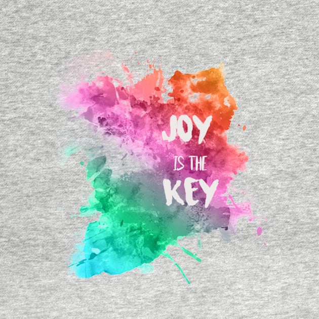 Joy is The Key Rainbow Watercolor Design by EquilibriumArt